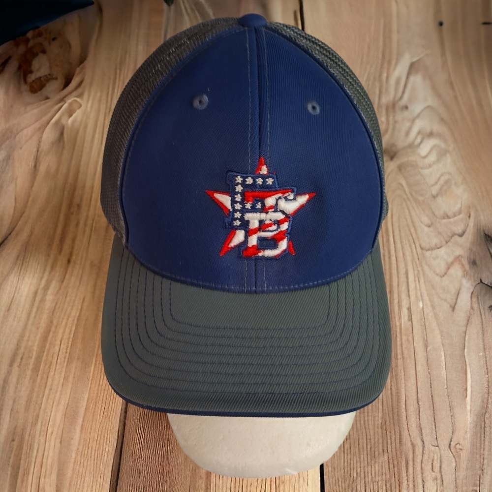Ftb Minor League USA Flag Fitted Baseball Hat 7-3/8 Pacific Headwear